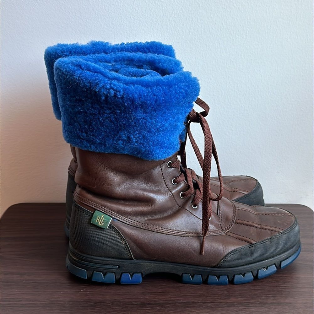 Polo by Ralph Lauren Brown and Blue Winter Boots